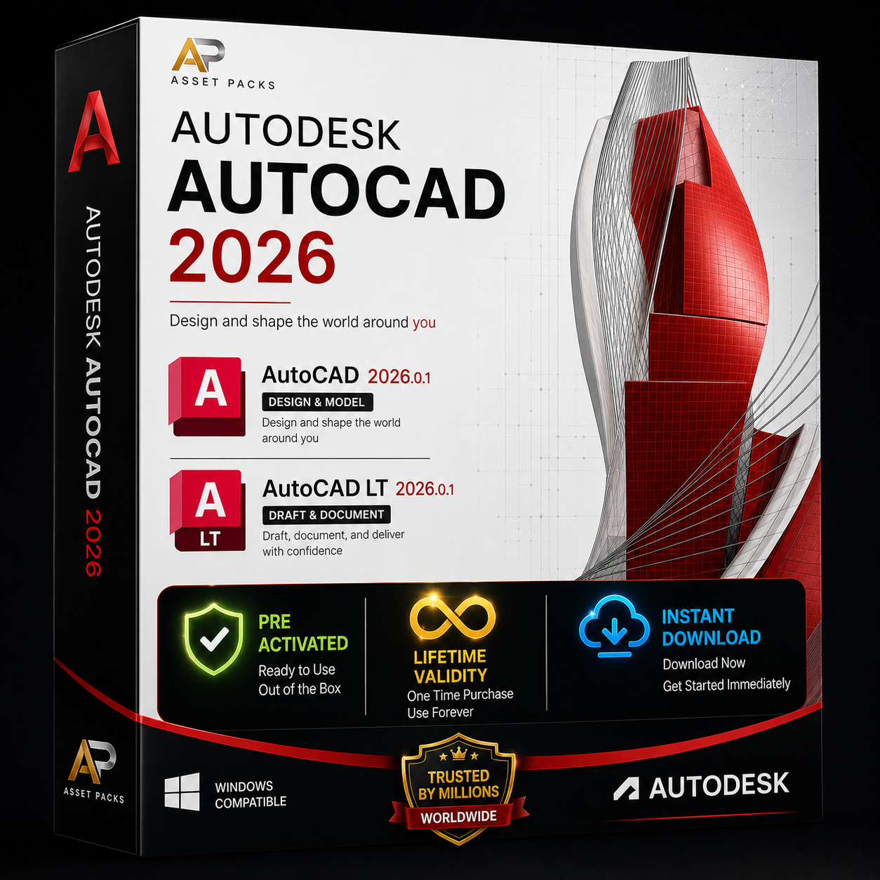 AutoCAD 2026.0.1 + AutoCAD LT 2026.0.1 (Windows Only) | Lifetime Subscription Unlocked | by Asset Packs